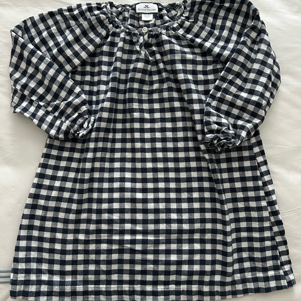 Petite Plume Navy/White Flannel Nightgown